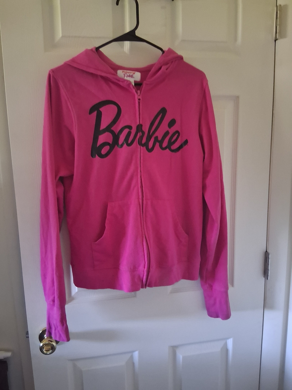 Mighty Fine Bright Pink Barbie Zip-Up Hoodie